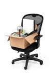 Office Chair with a Box of Supplies