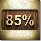 golden percentage on wooden wall